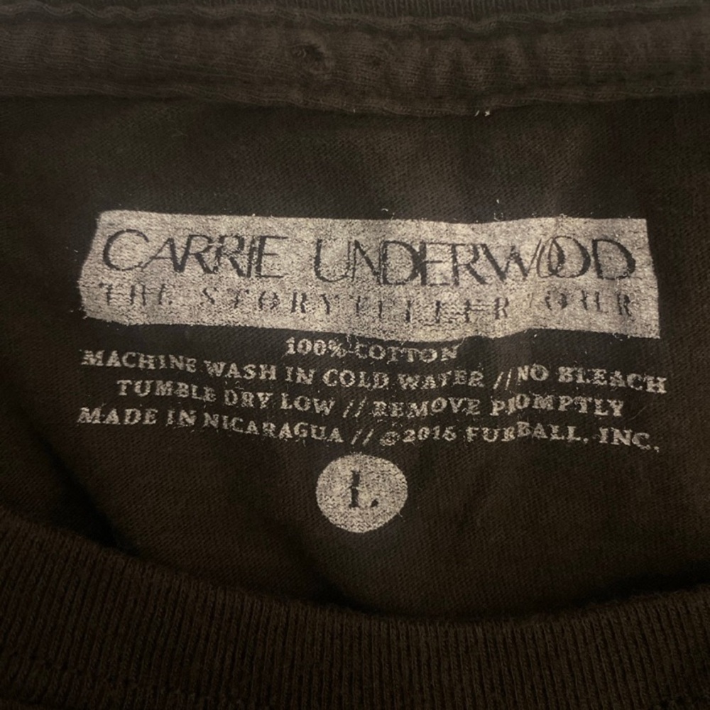 2016 Carrie Underwood The Storyteller T-Shirt Dark Brown Size Adult Large. - Picture 4 of 4